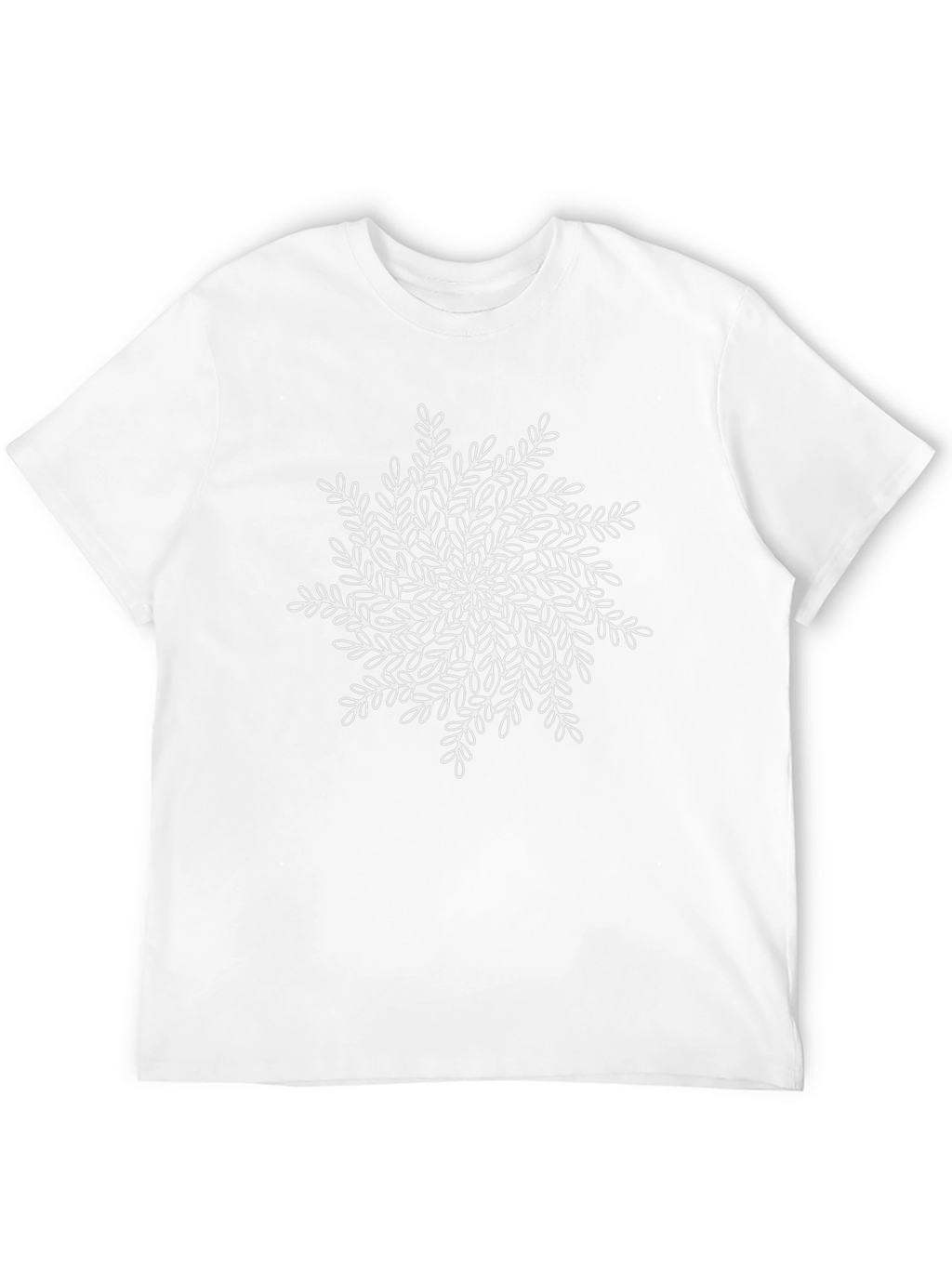 Black T-Shirt with Floral Mandala Design