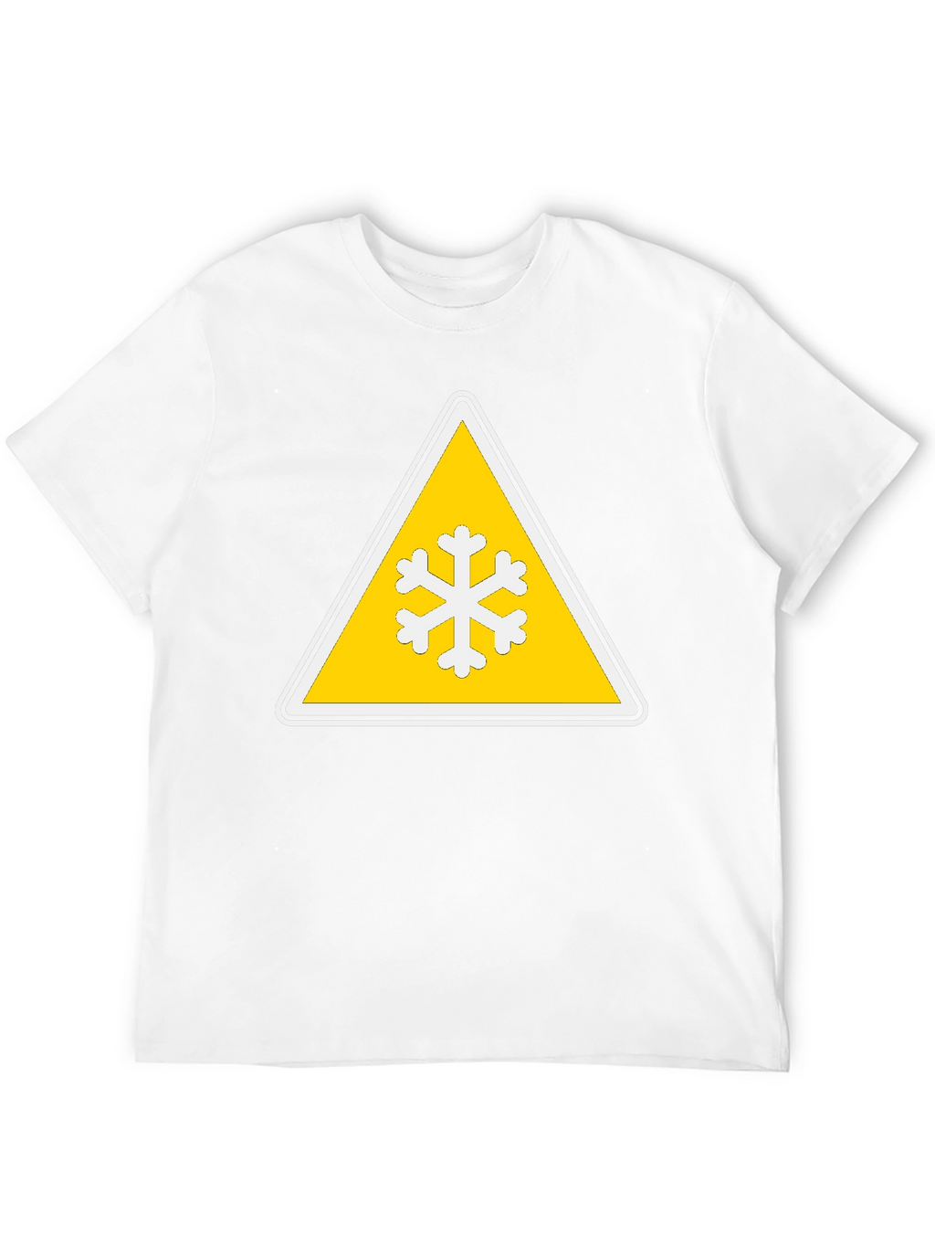 Snowflake Warning Sign Black T-Shirt