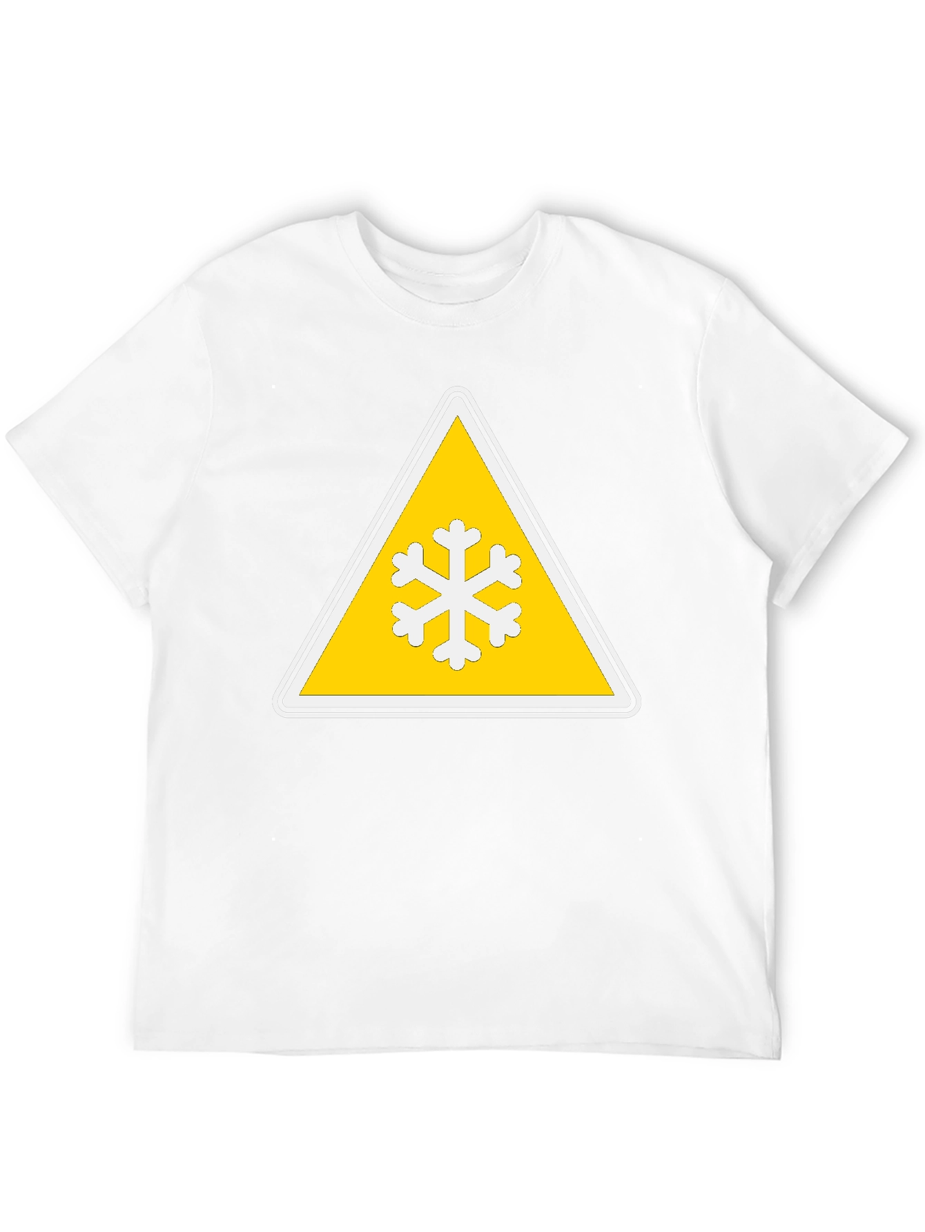 Snowflake Warning Sign Black T-Shirt