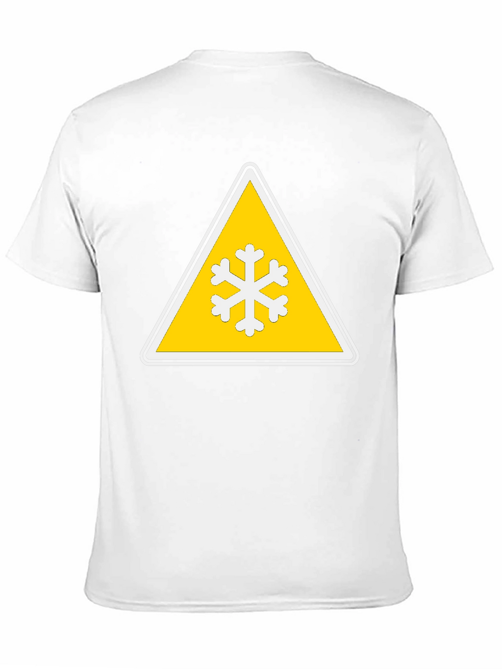 Snowflake Warning Sign Black T-Shirt