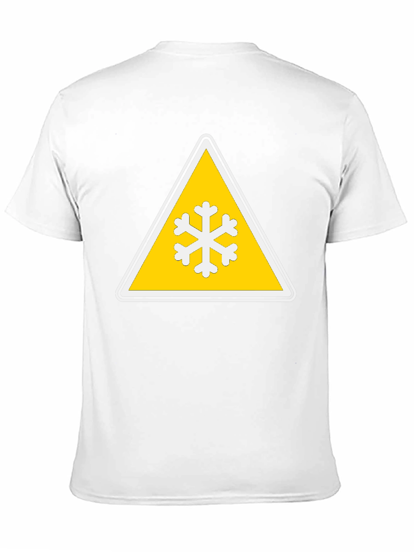 Snowflake Warning Sign Black T-Shirt