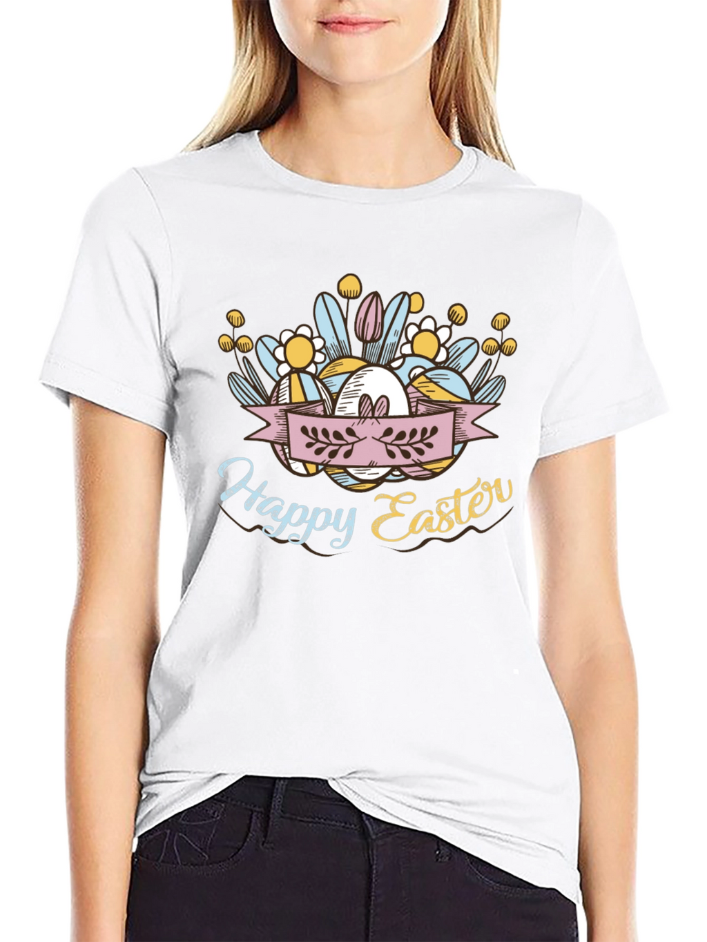 Happy Easter Black T-Shirt