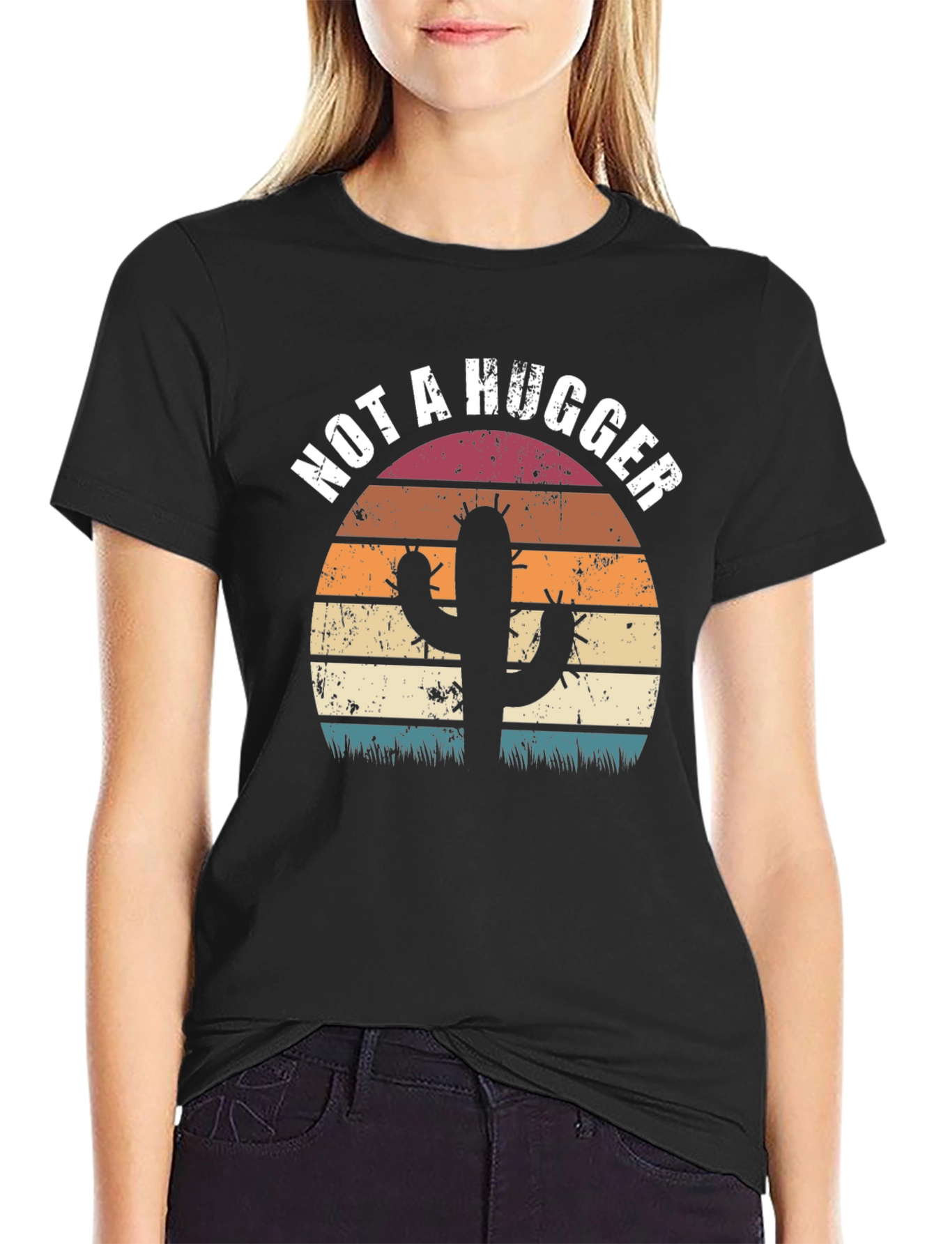 Not A Hugger Cactus Graphic Tee