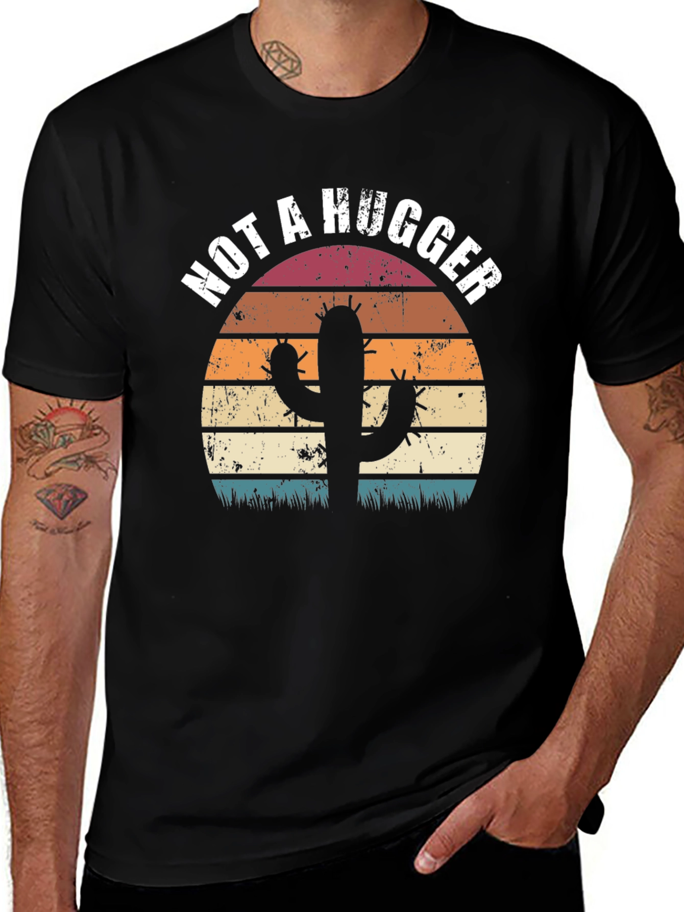 Not A Hugger Cactus Graphic Tee