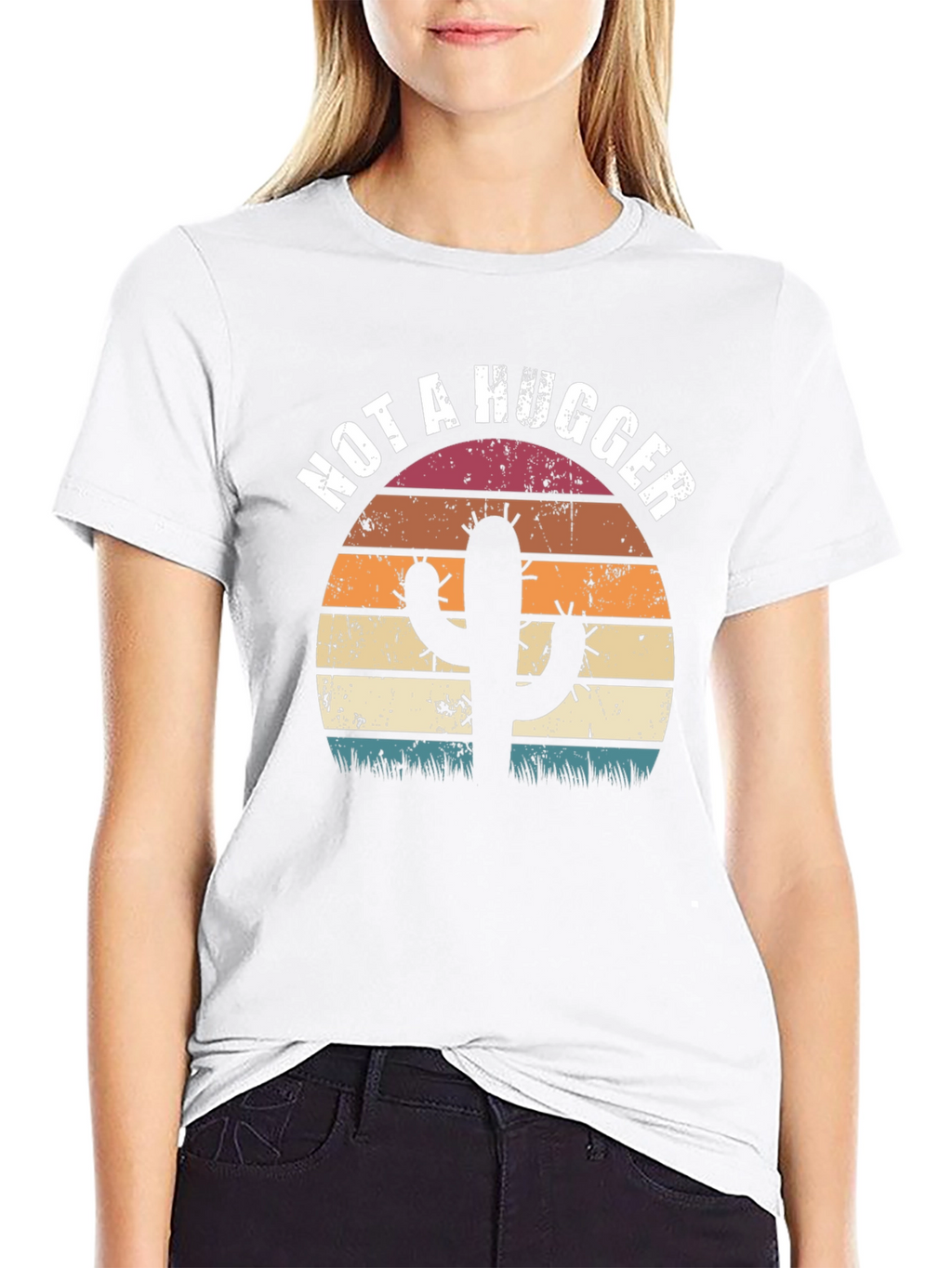 Not A Hugger Cactus Graphic Tee