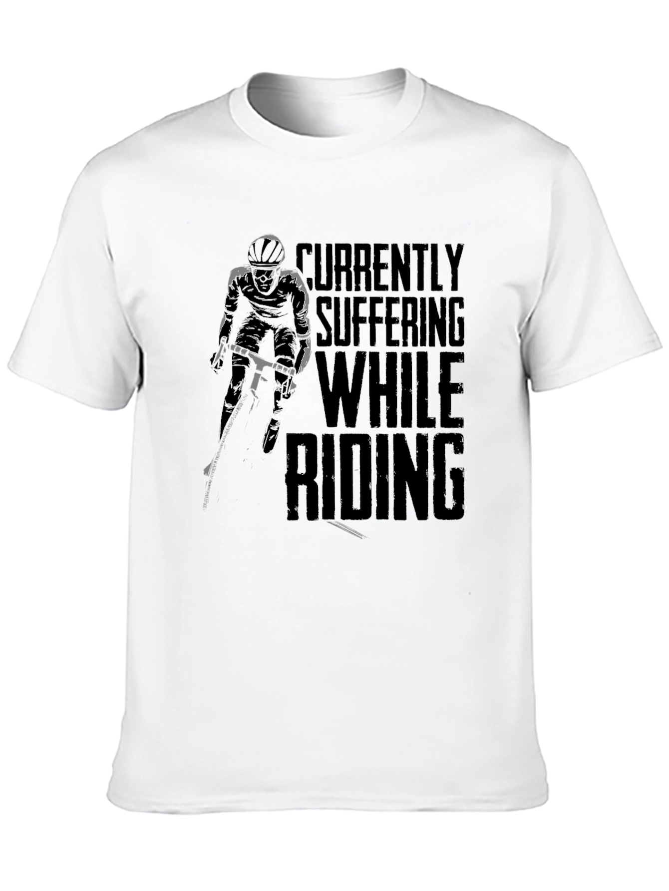 Currently Suffering While Riding Black Graphic Tee