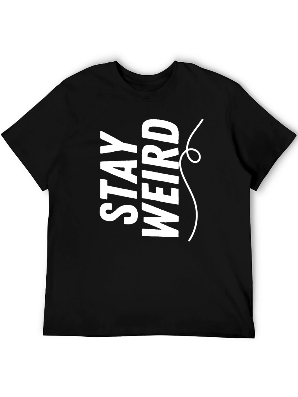 Stay Weird Graphic Tee - Black Crew Neck