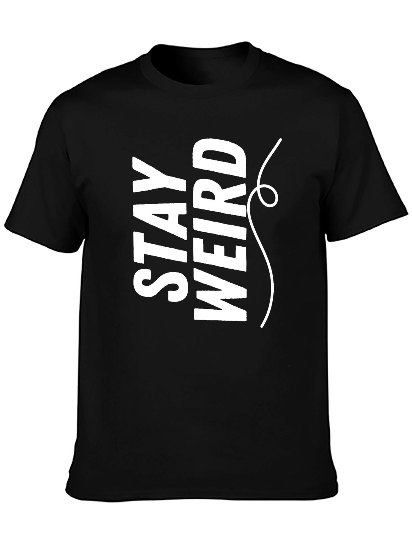 Stay Weird Graphic Tee - Black Crew Neck