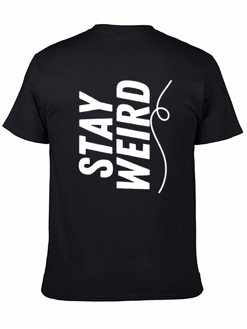 Stay Weird Graphic Tee - Black Crew Neck