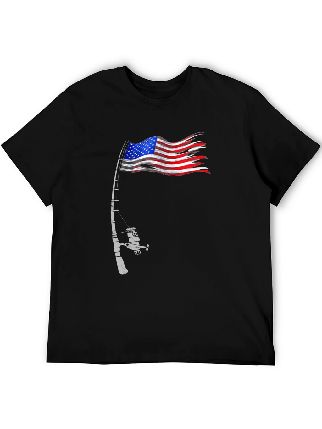 American Flag Fishing Rod T-Shirt