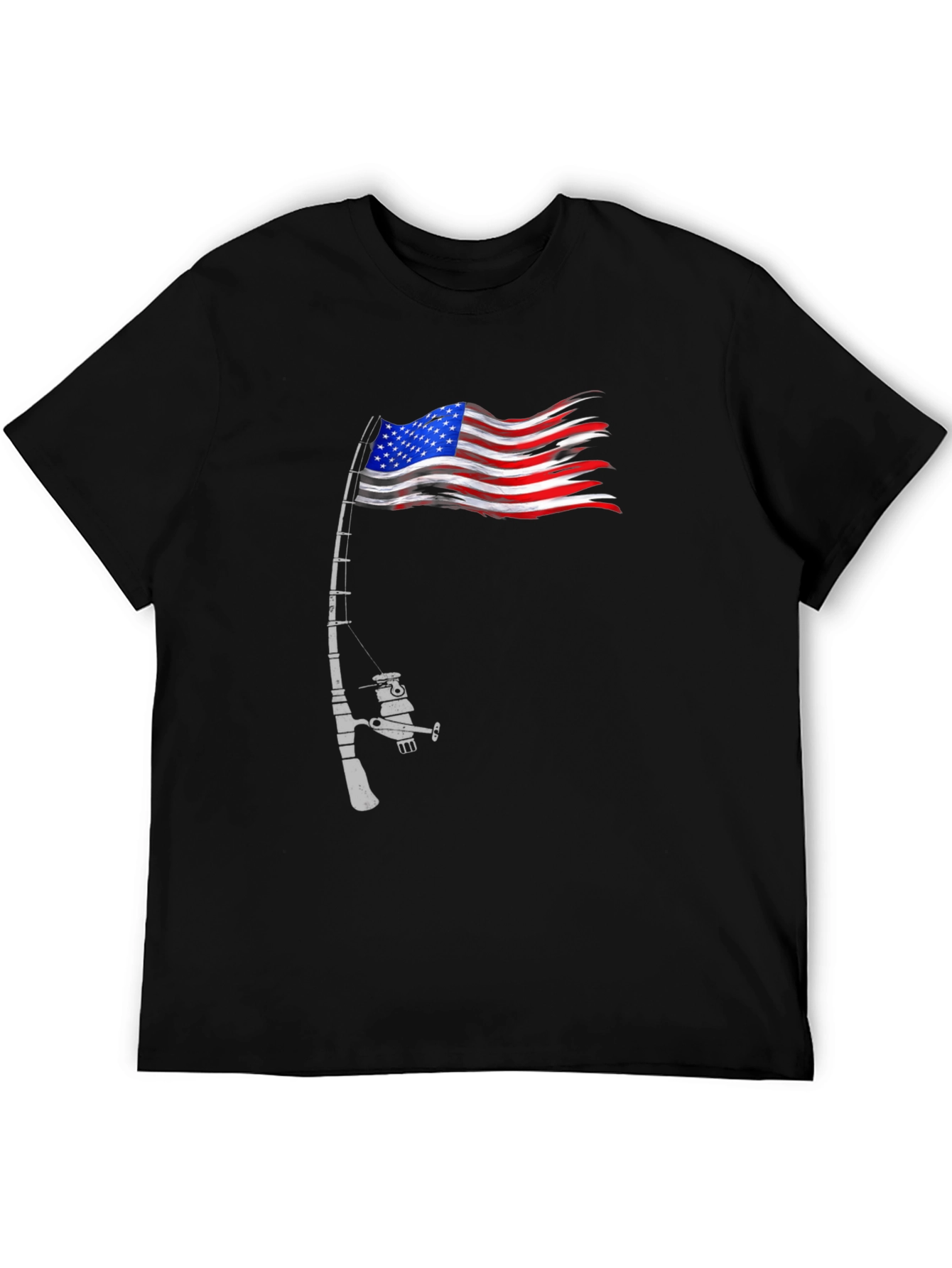 American Flag Fishing Rod T-Shirt