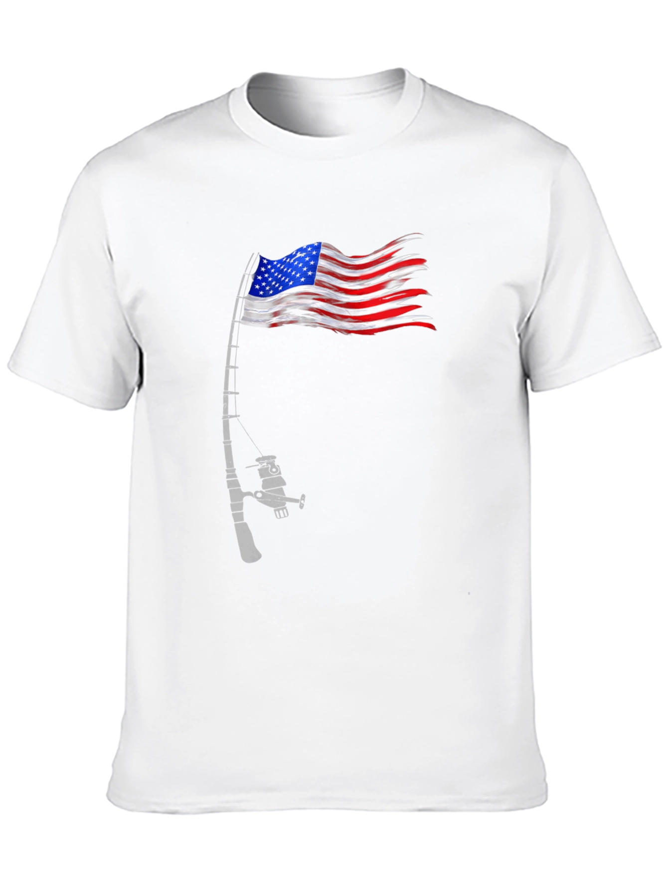American Flag Fishing Rod T-Shirt