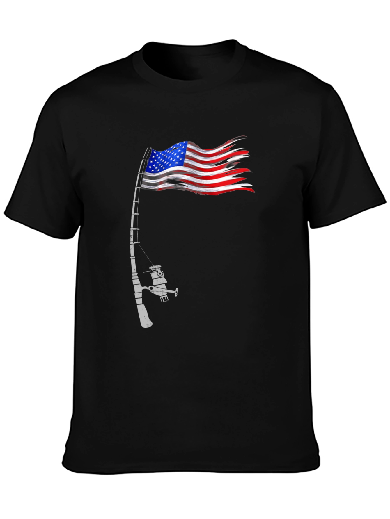 American Flag Fishing Rod T-Shirt