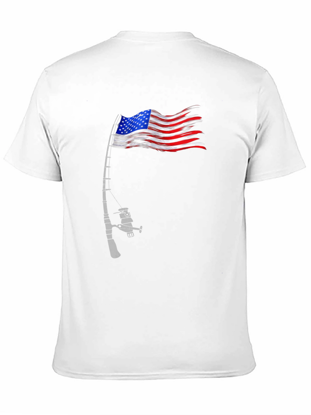 American Flag Fishing Rod T-Shirt