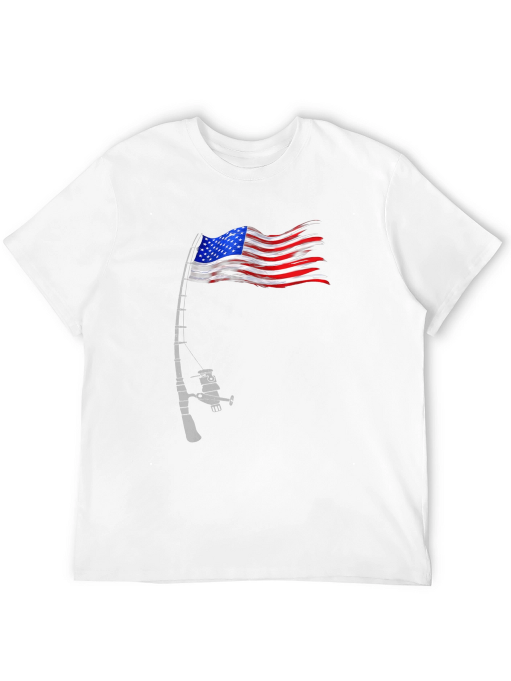 American Flag Fishing Rod T-Shirt
