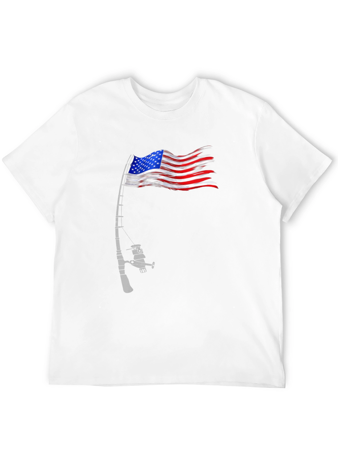 American Flag Fishing Rod T-Shirt