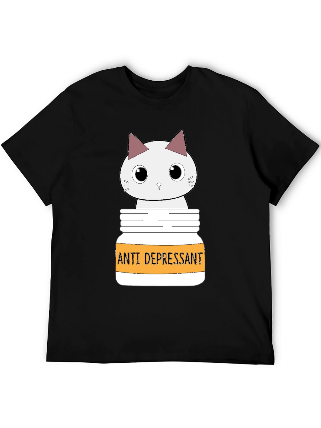 Cute Cat Anti-Depressant Graphic T-Shirt