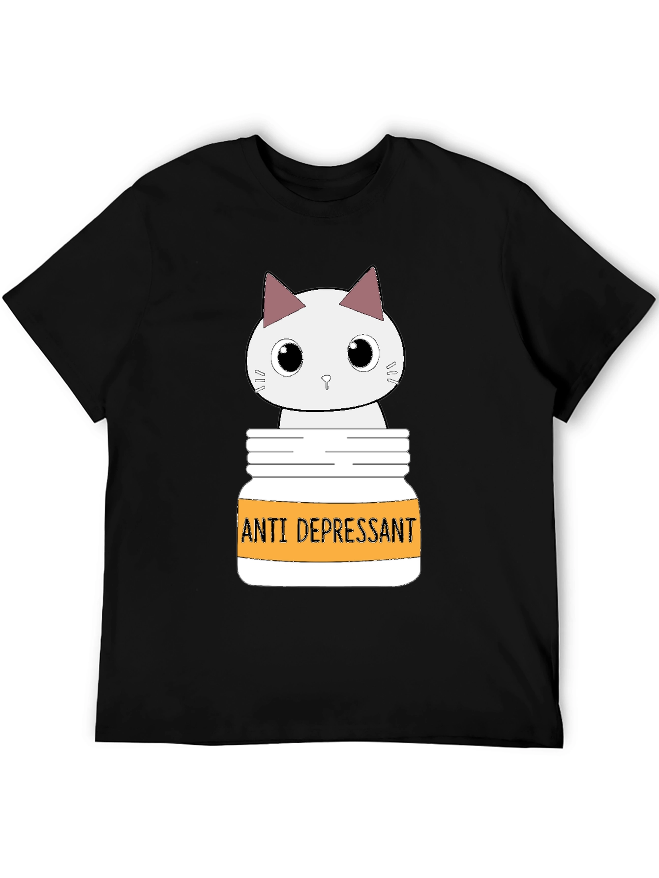 Cute Cat Anti-Depressant Graphic T-Shirt
