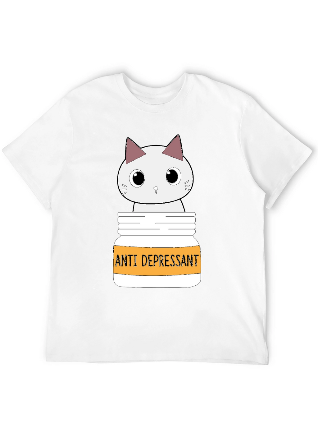 Cute Cat Anti-Depressant Graphic T-Shirt
