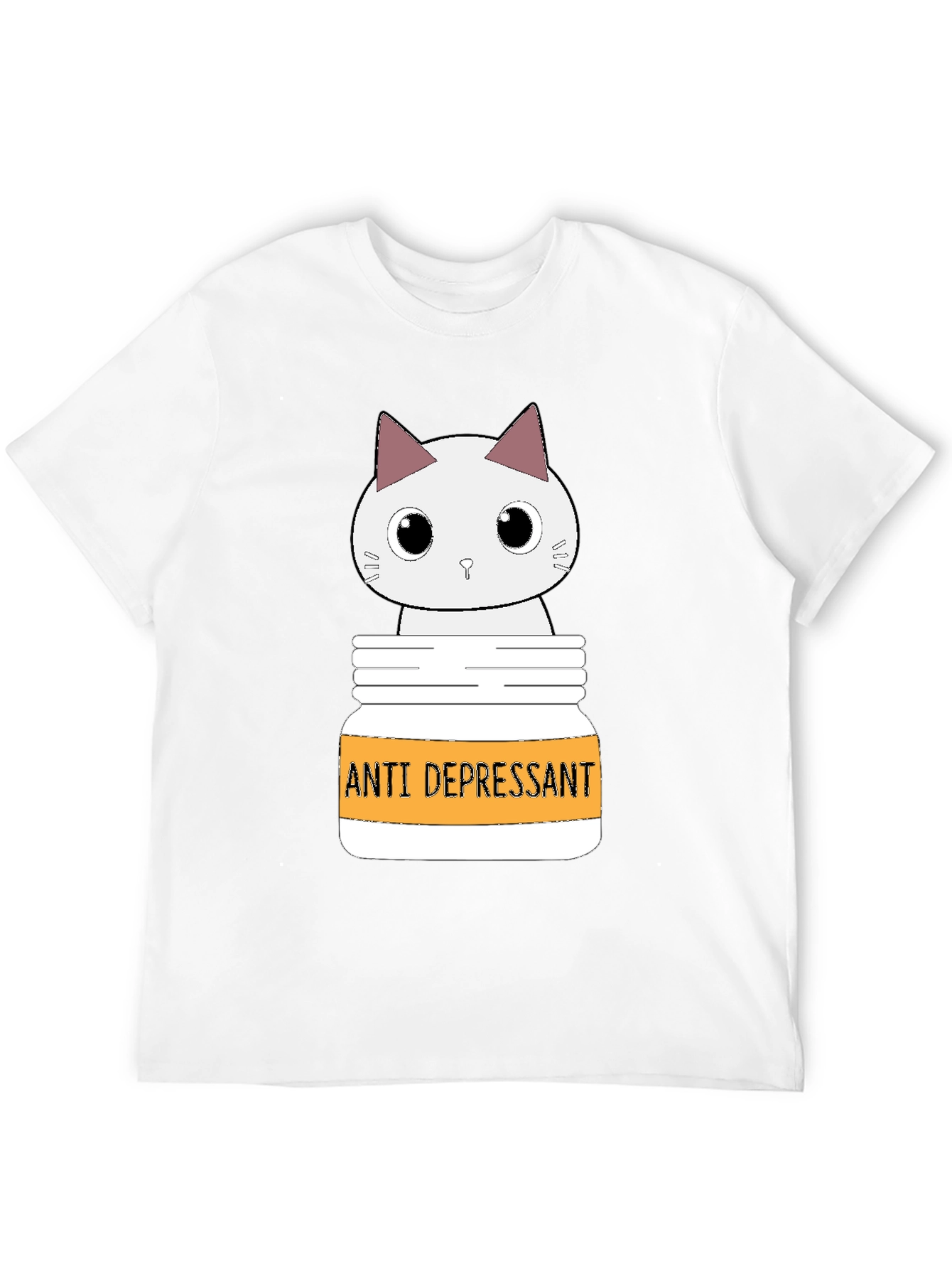 Cute Cat Anti-Depressant Graphic T-Shirt