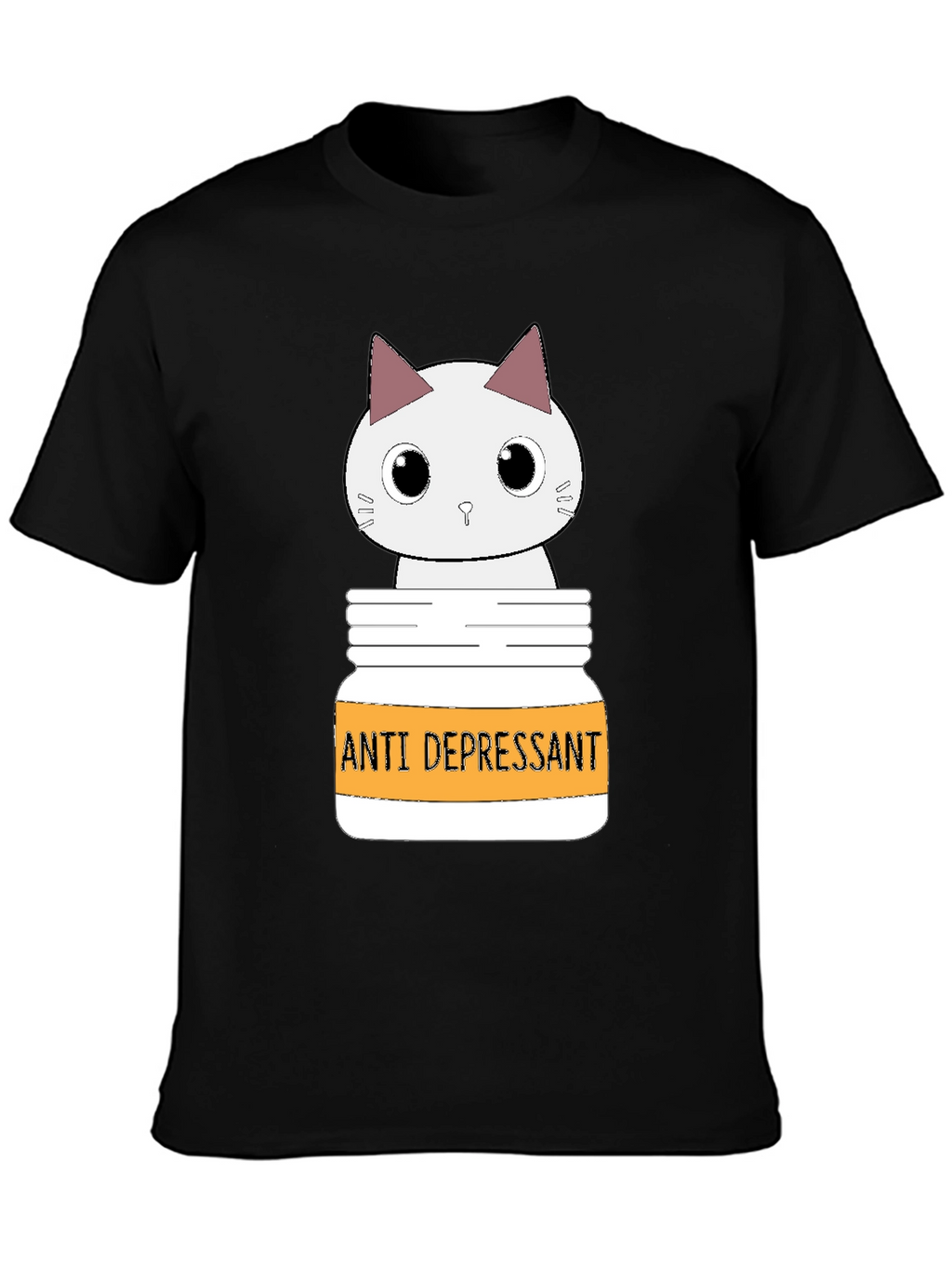 Cute Cat Anti-Depressant Graphic T-Shirt