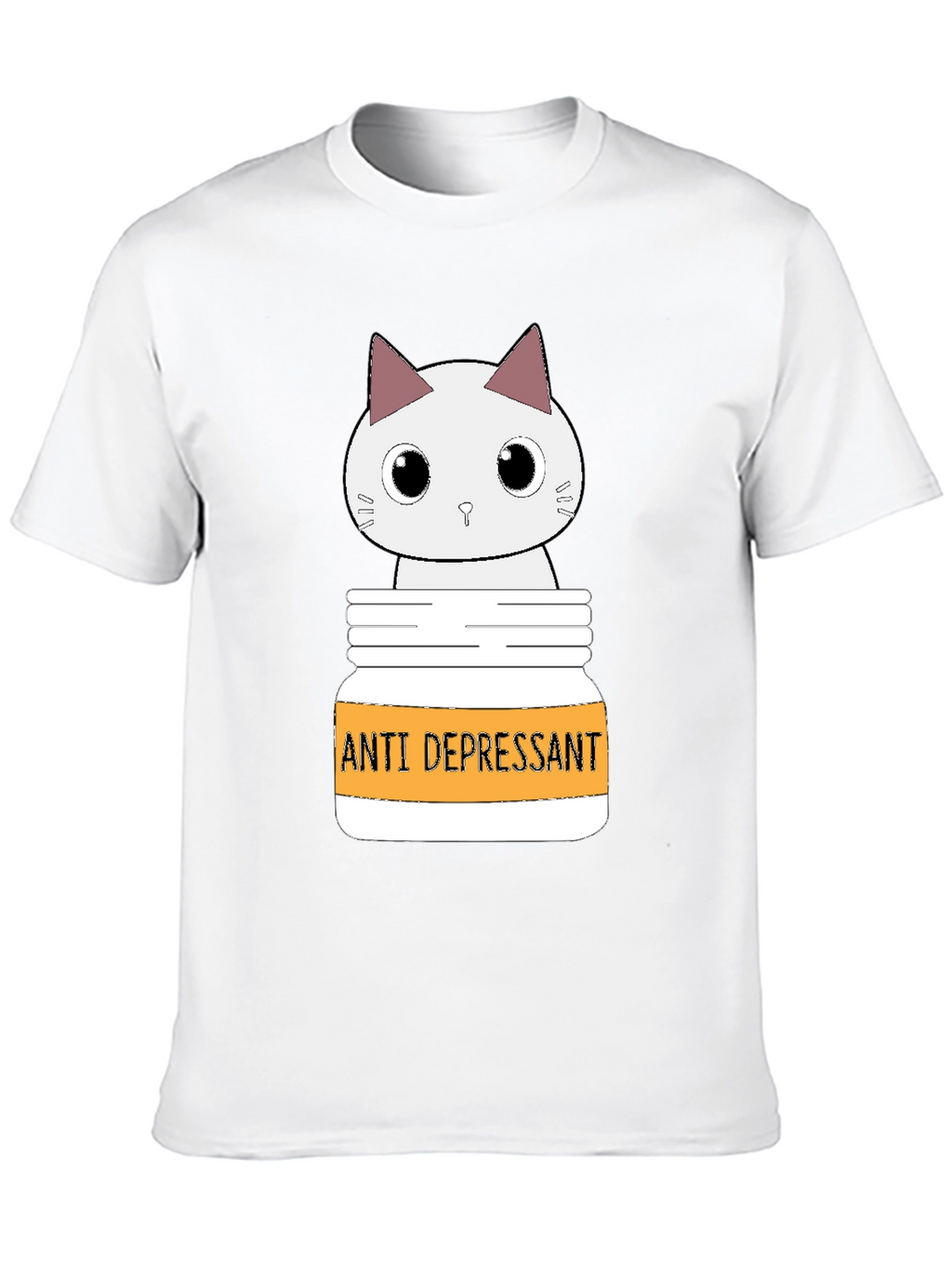 Cute Cat Anti-Depressant Graphic T-Shirt