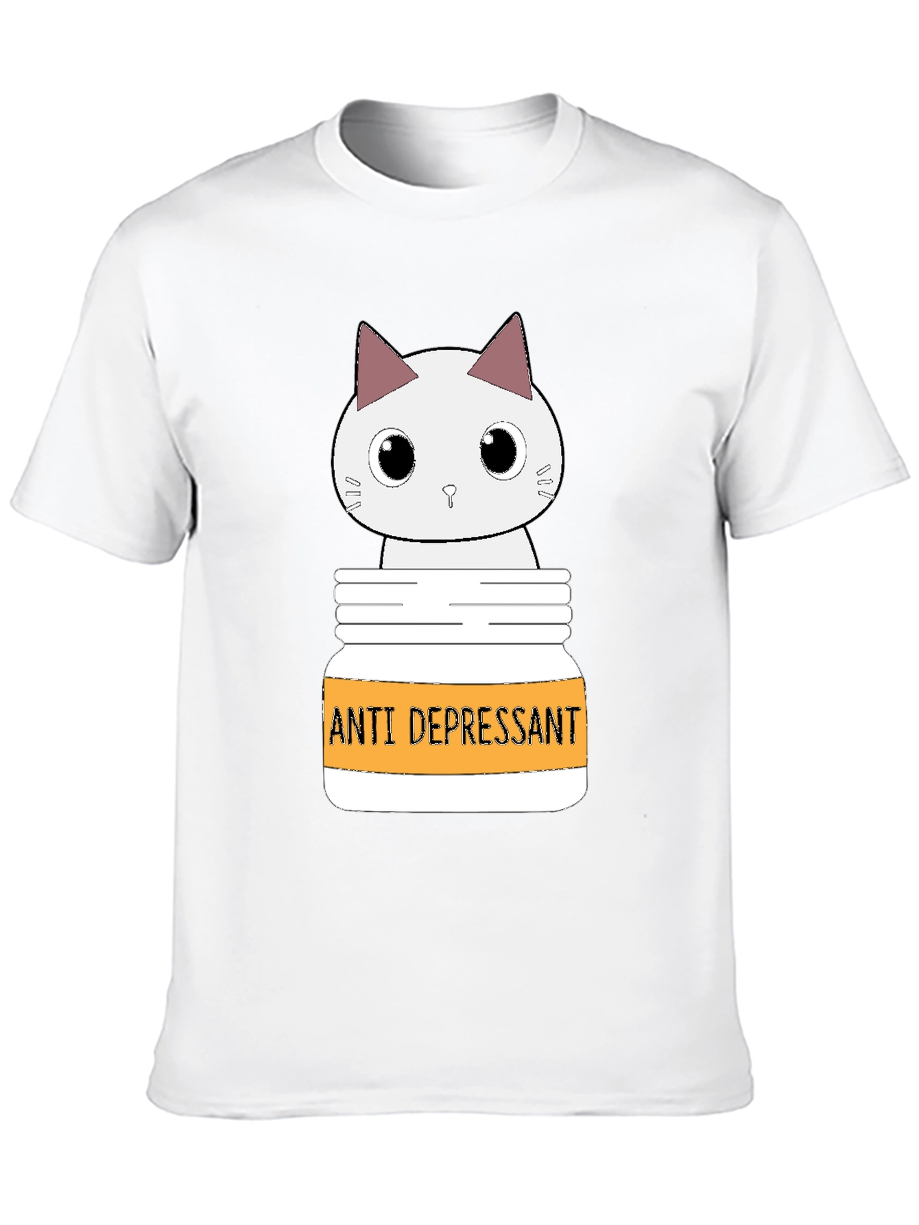 Cute Cat Anti-Depressant Graphic T-Shirt