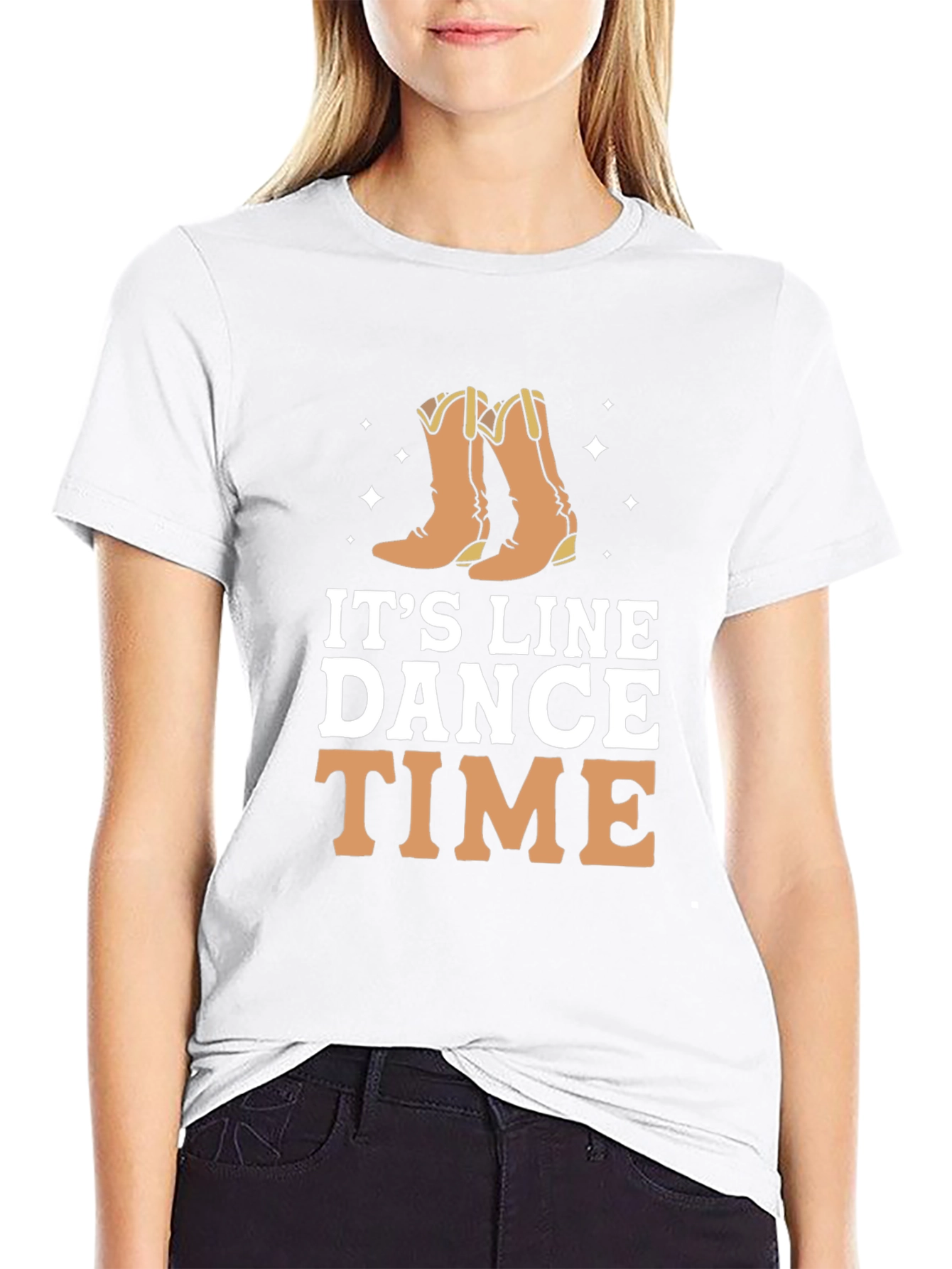 Its Line Dance Time Black T-Shirt