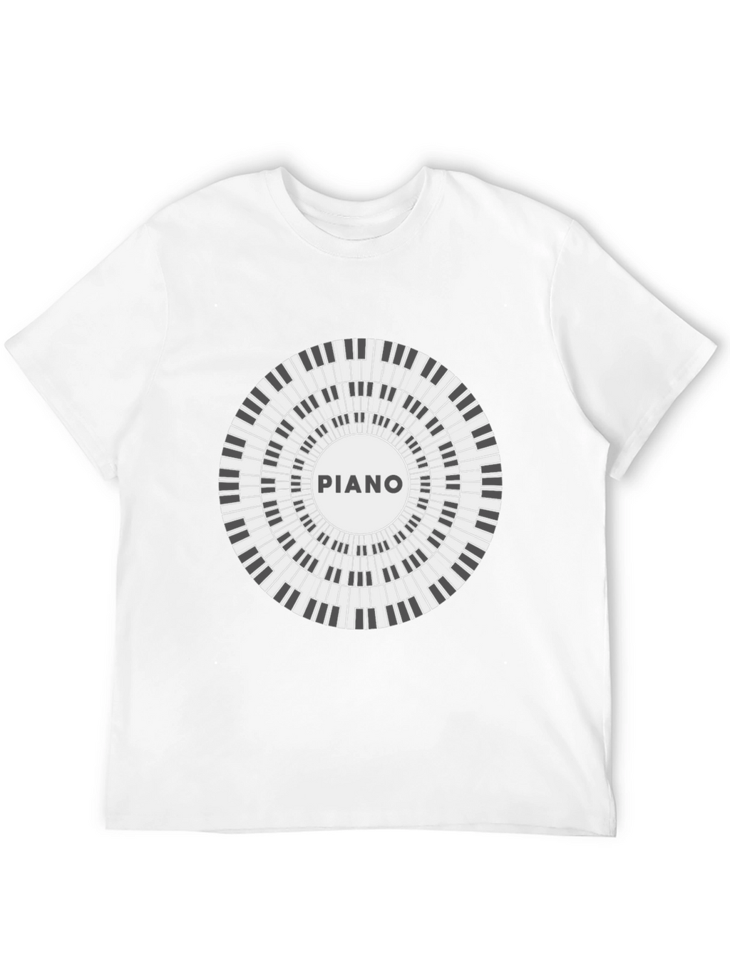 Piano Keyboard Circle Graphic T-Shirt