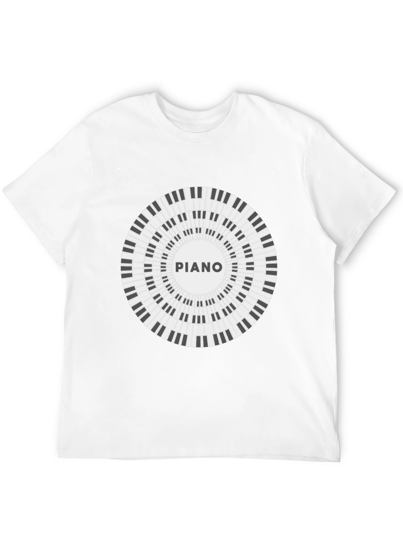Piano Keyboard Circle Graphic T-Shirt