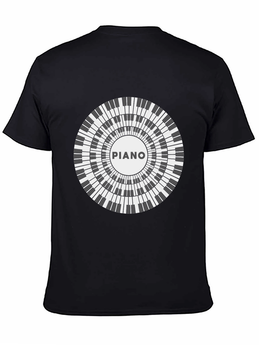 Piano Keyboard Circle Graphic T-Shirt