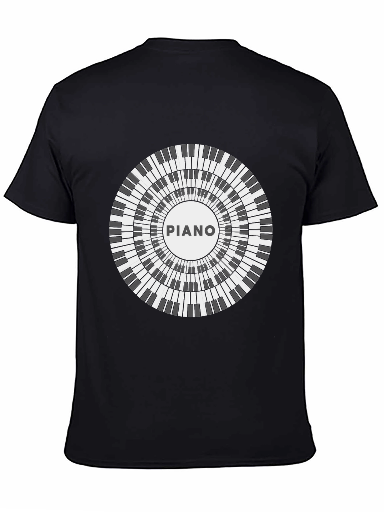 Piano Keyboard Circle Graphic T-Shirt