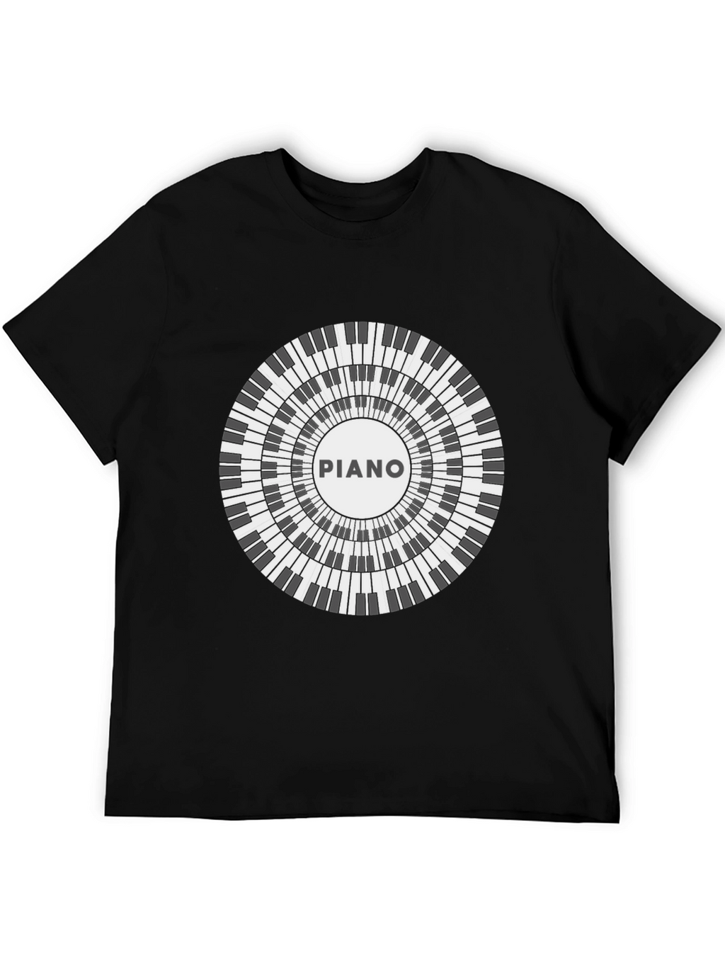 Piano Keyboard Circle Graphic T-Shirt