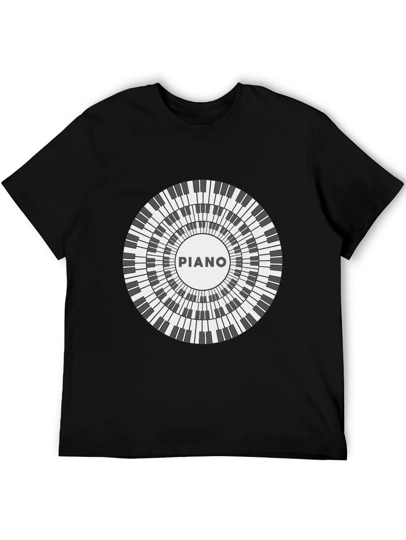 Piano Keyboard Circle Graphic T-Shirt