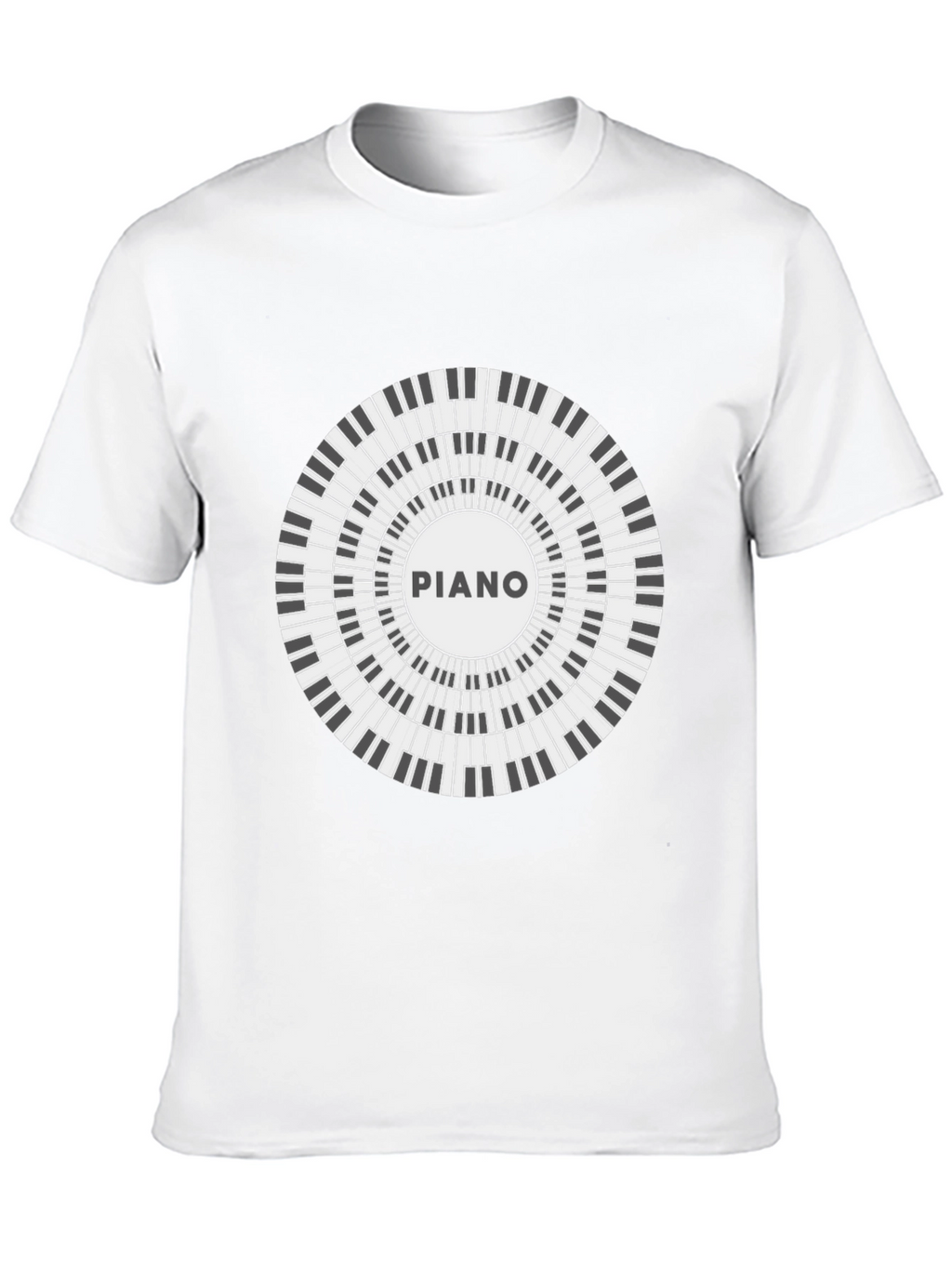 Piano Keyboard Circle Graphic T-Shirt