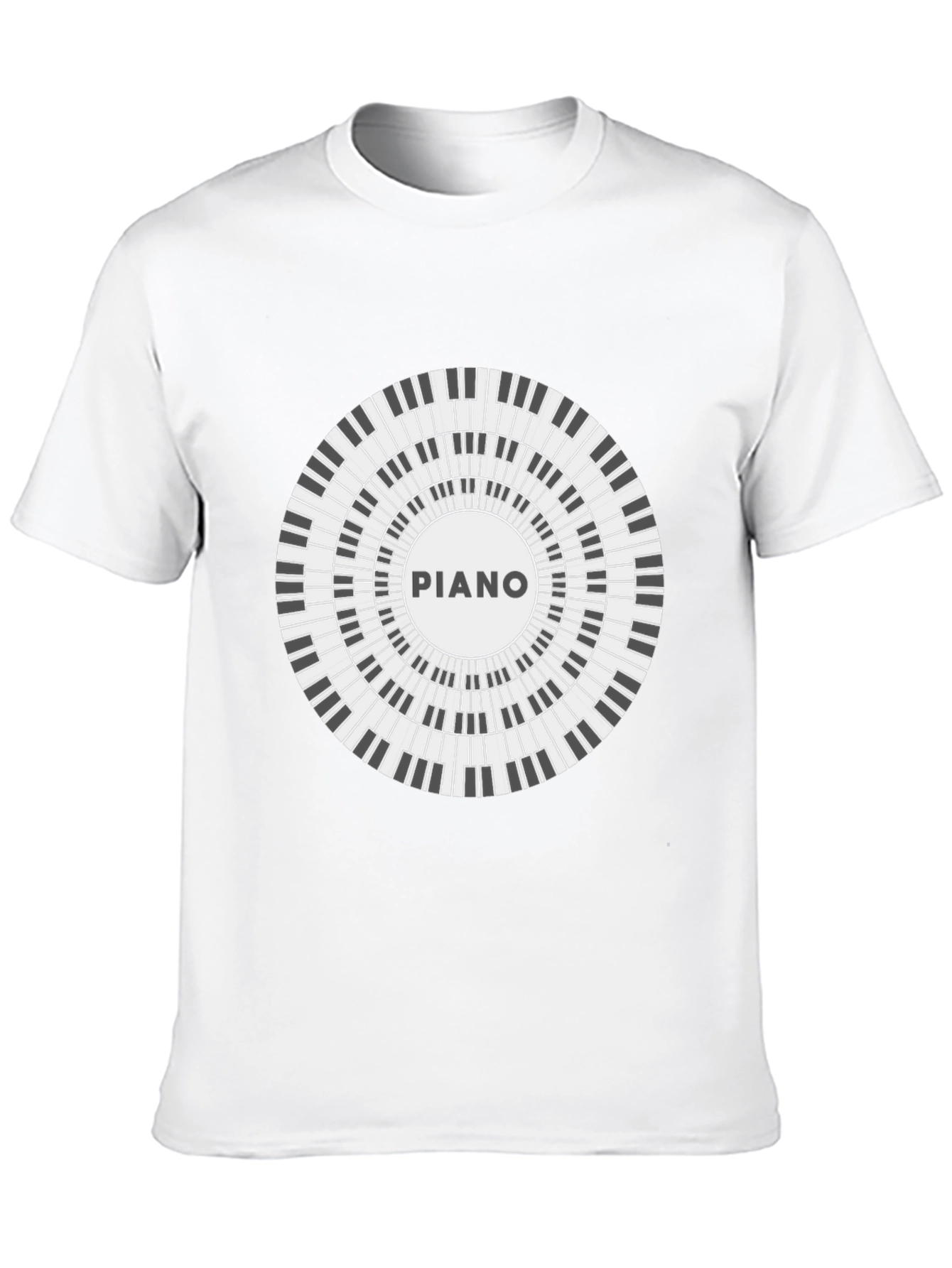 Piano Keyboard Circle Graphic T-Shirt