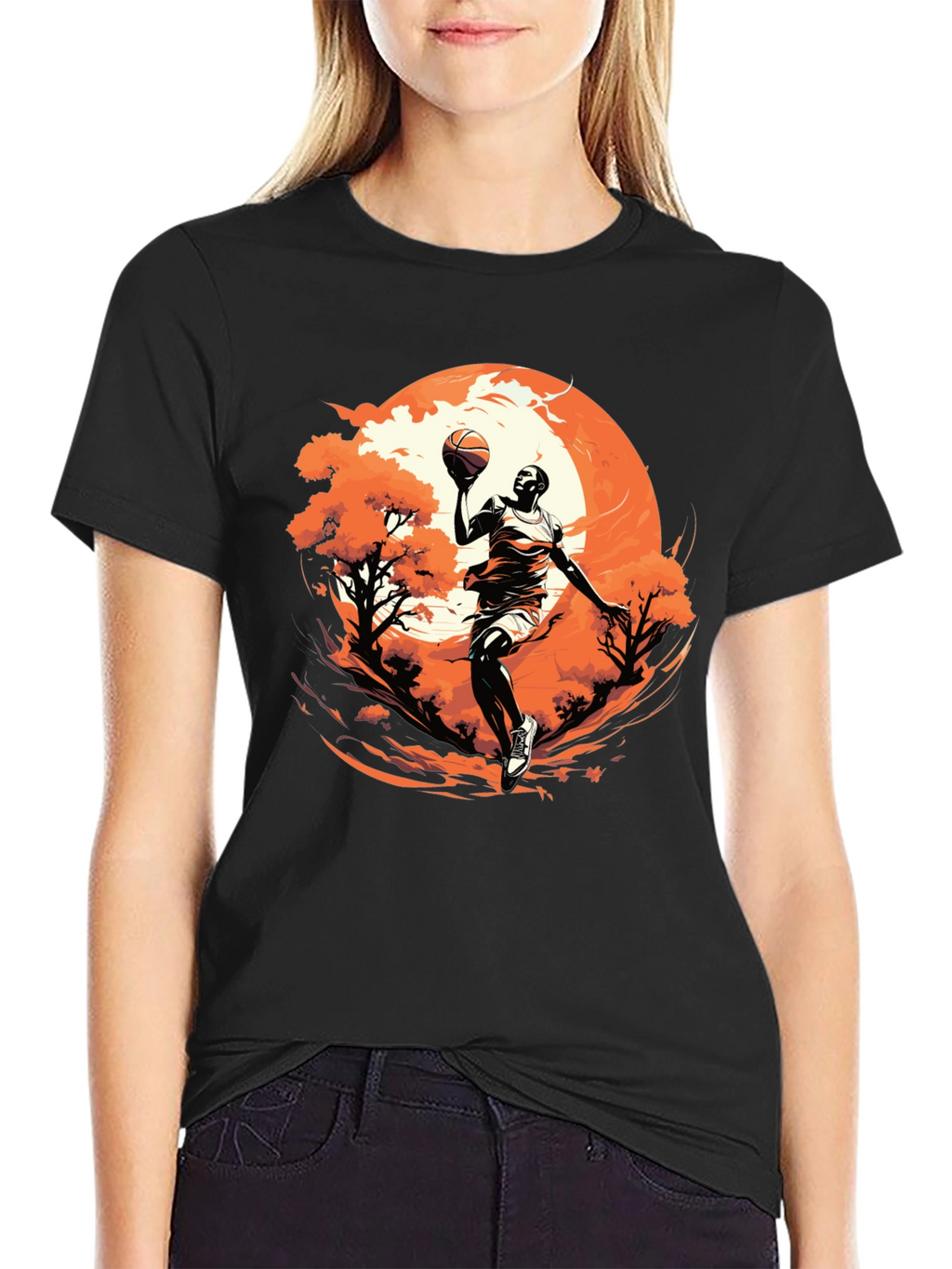 Basketball Player Graphic Black T-Shirt