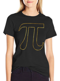 Pi Symbol T-Shirt - Gold Outline Design