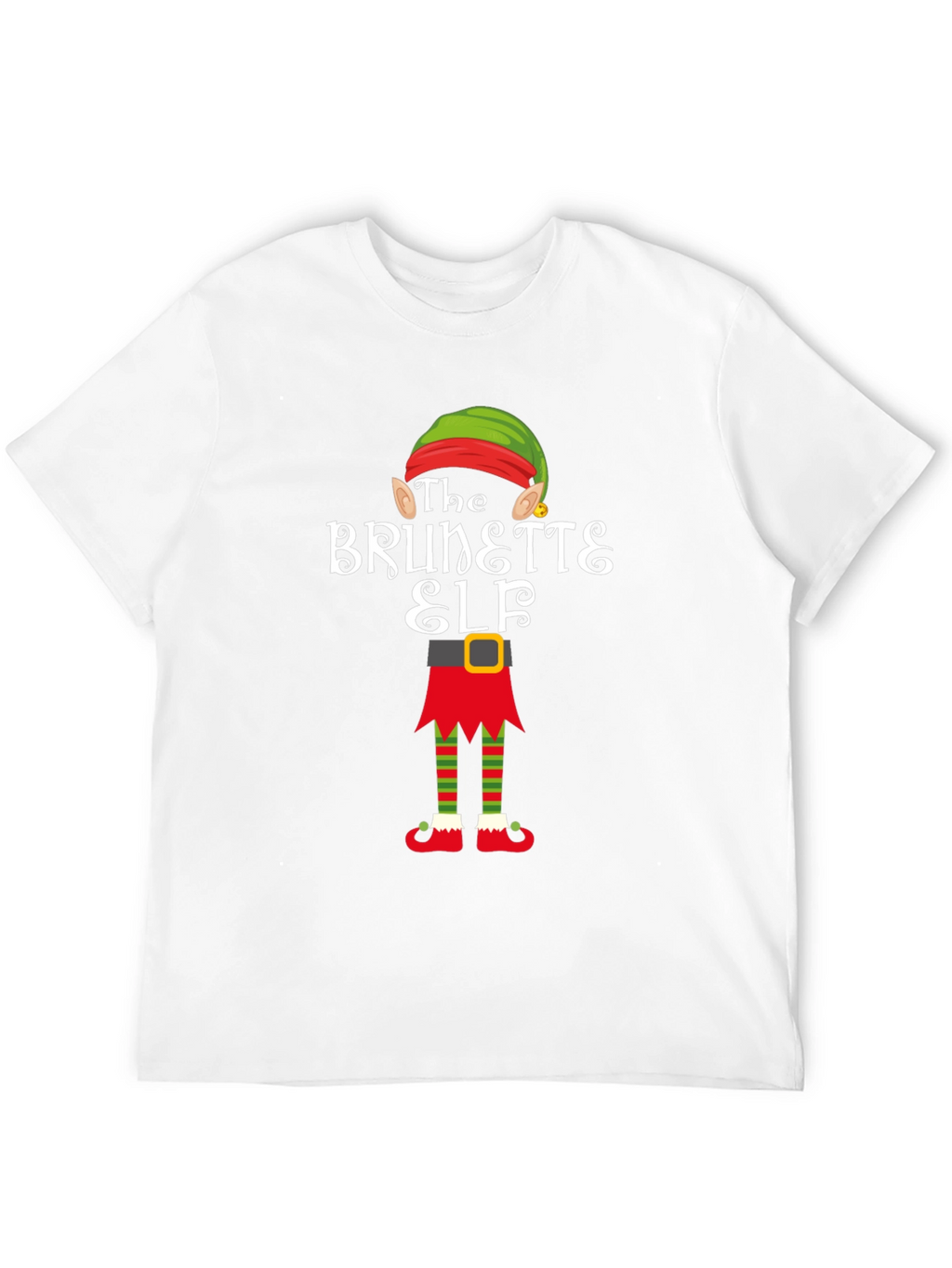 Brunette Elf Christmas Graphic Tee
