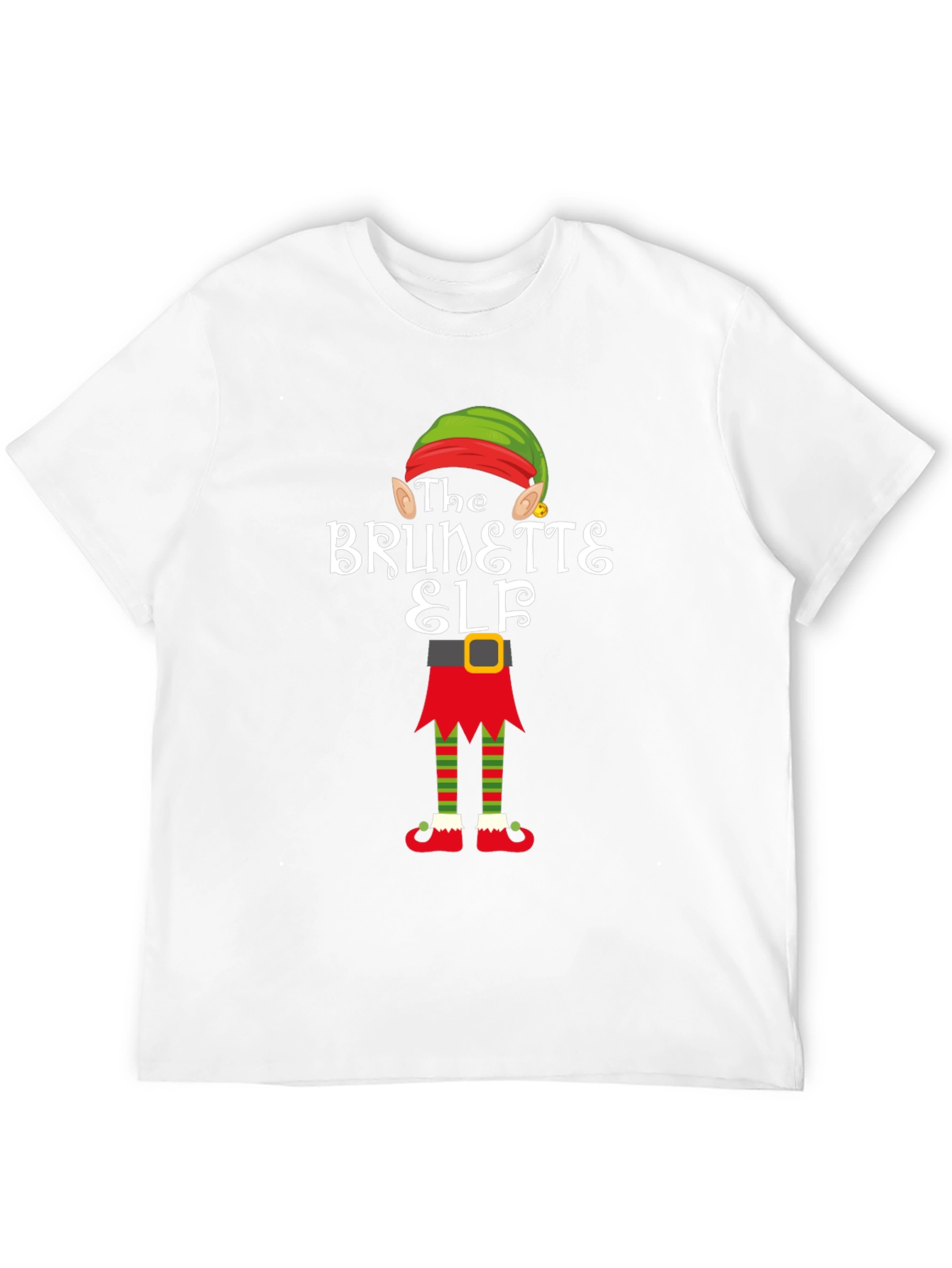 Brunette Elf Christmas Graphic Tee