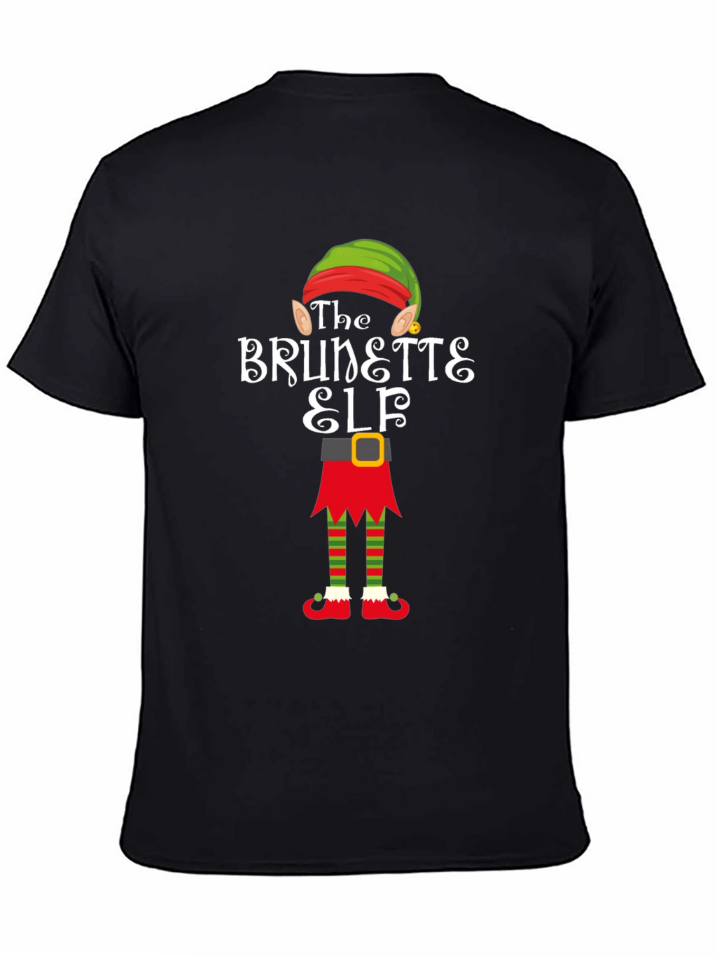 Brunette Elf Christmas Graphic Tee
