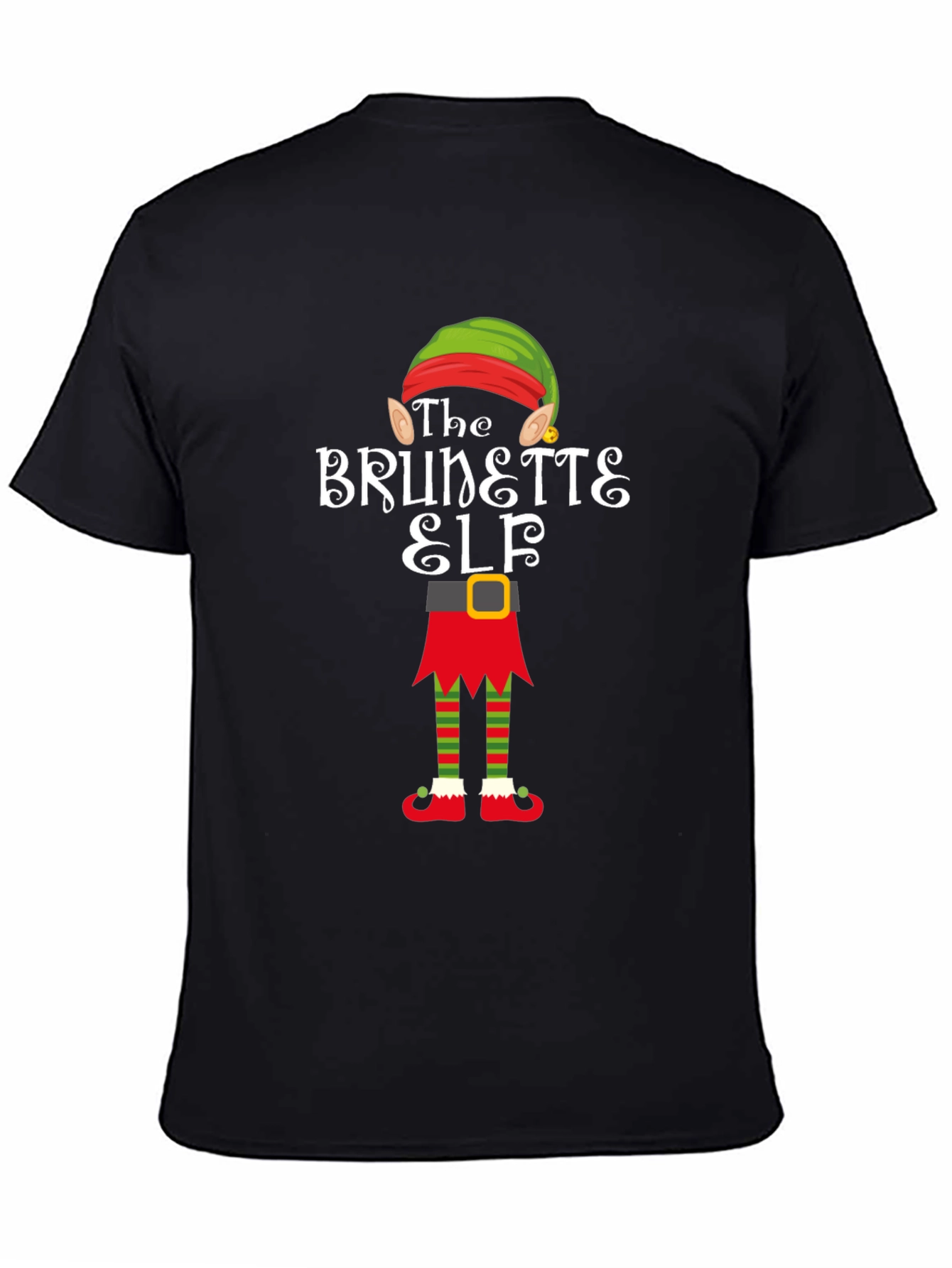 Brunette Elf Christmas Graphic Tee