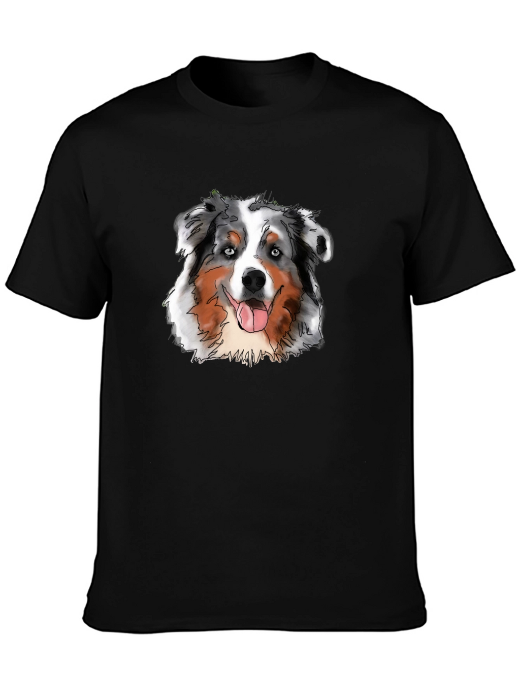 Aussie Dog Graphic Tee - Cool Black Shirt