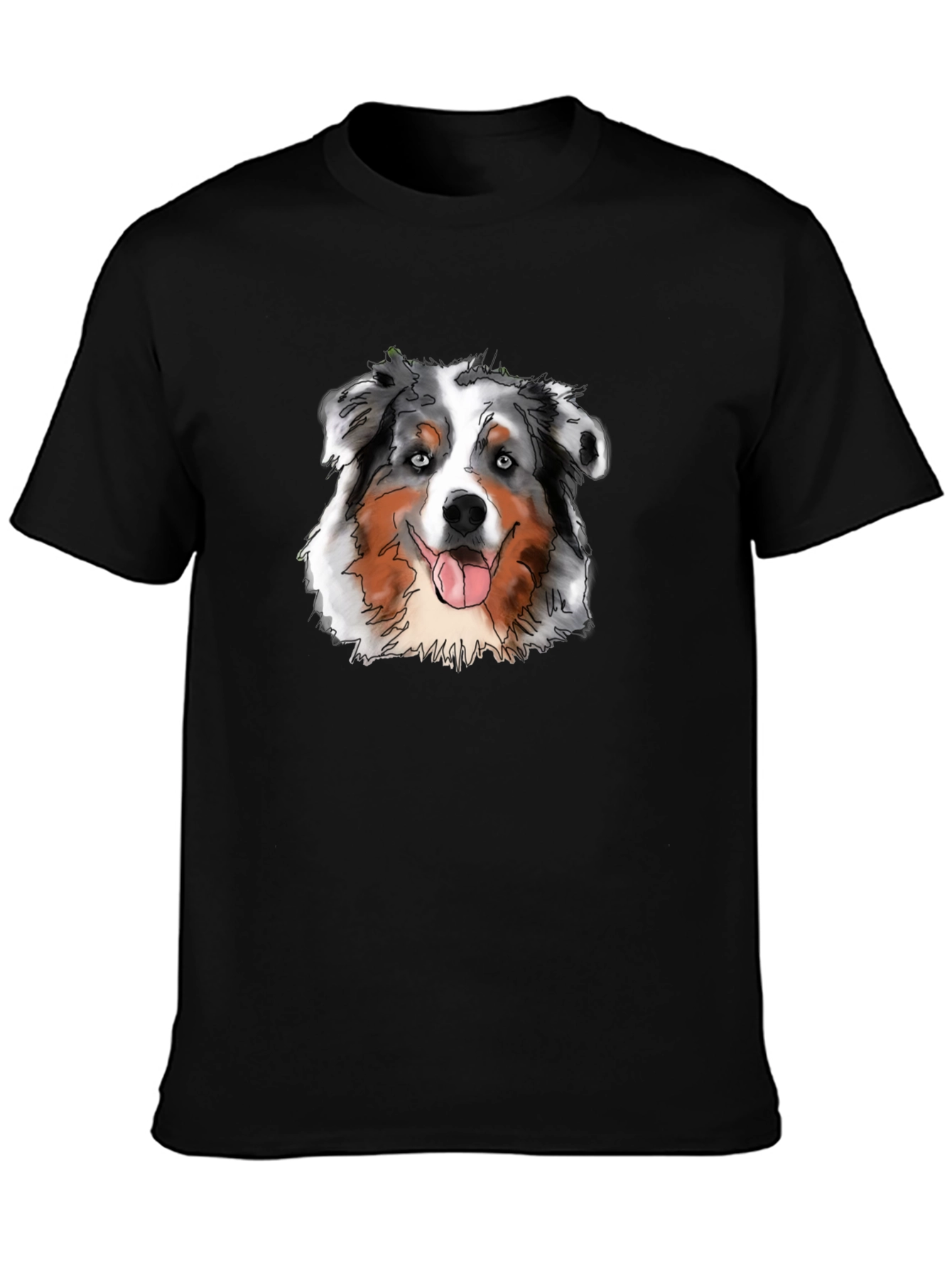 Aussie Dog Graphic Tee - Cool Black Shirt
