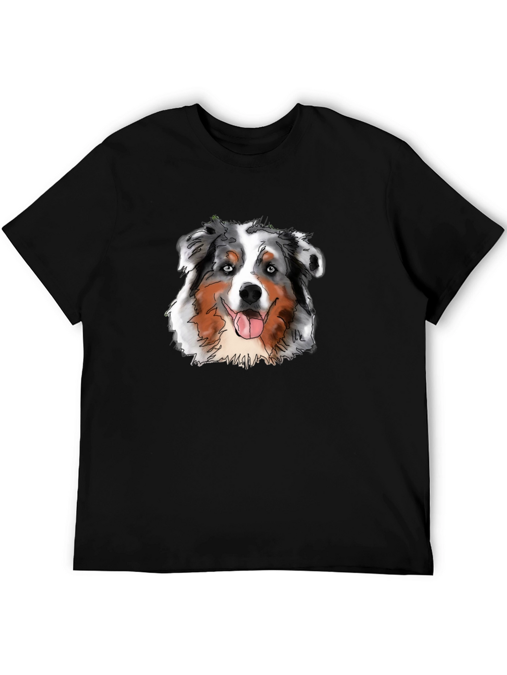 Aussie Dog Graphic Tee - Cool Black Shirt