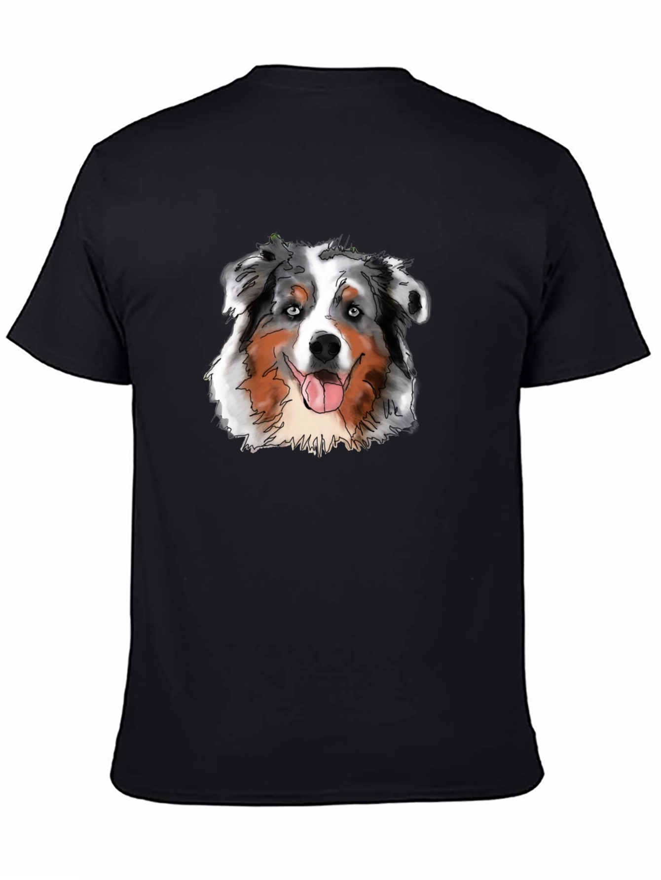 Aussie Dog Graphic Tee - Cool Black Shirt