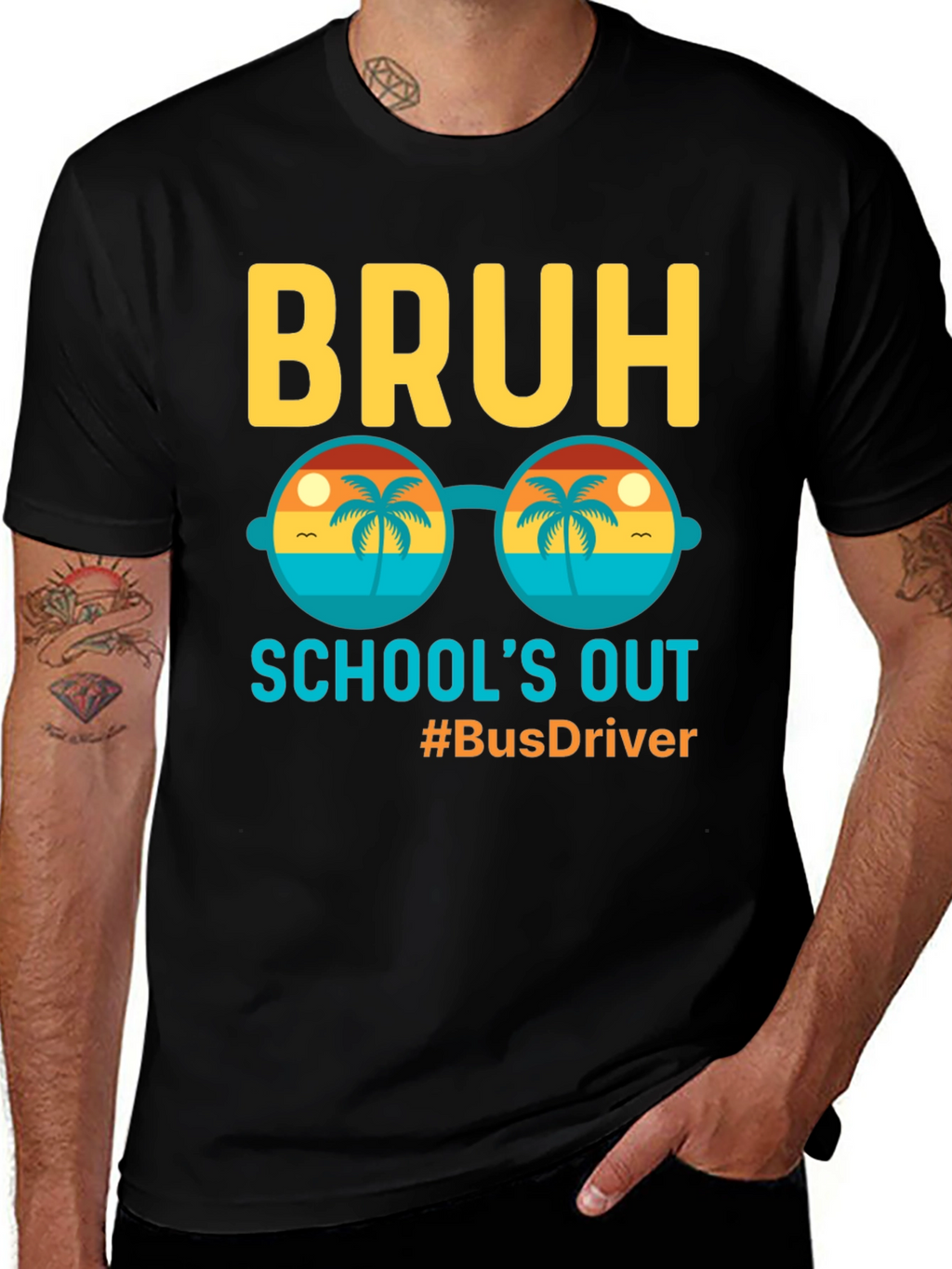 Bruh Schools Out Bus Driver Graphic Tee