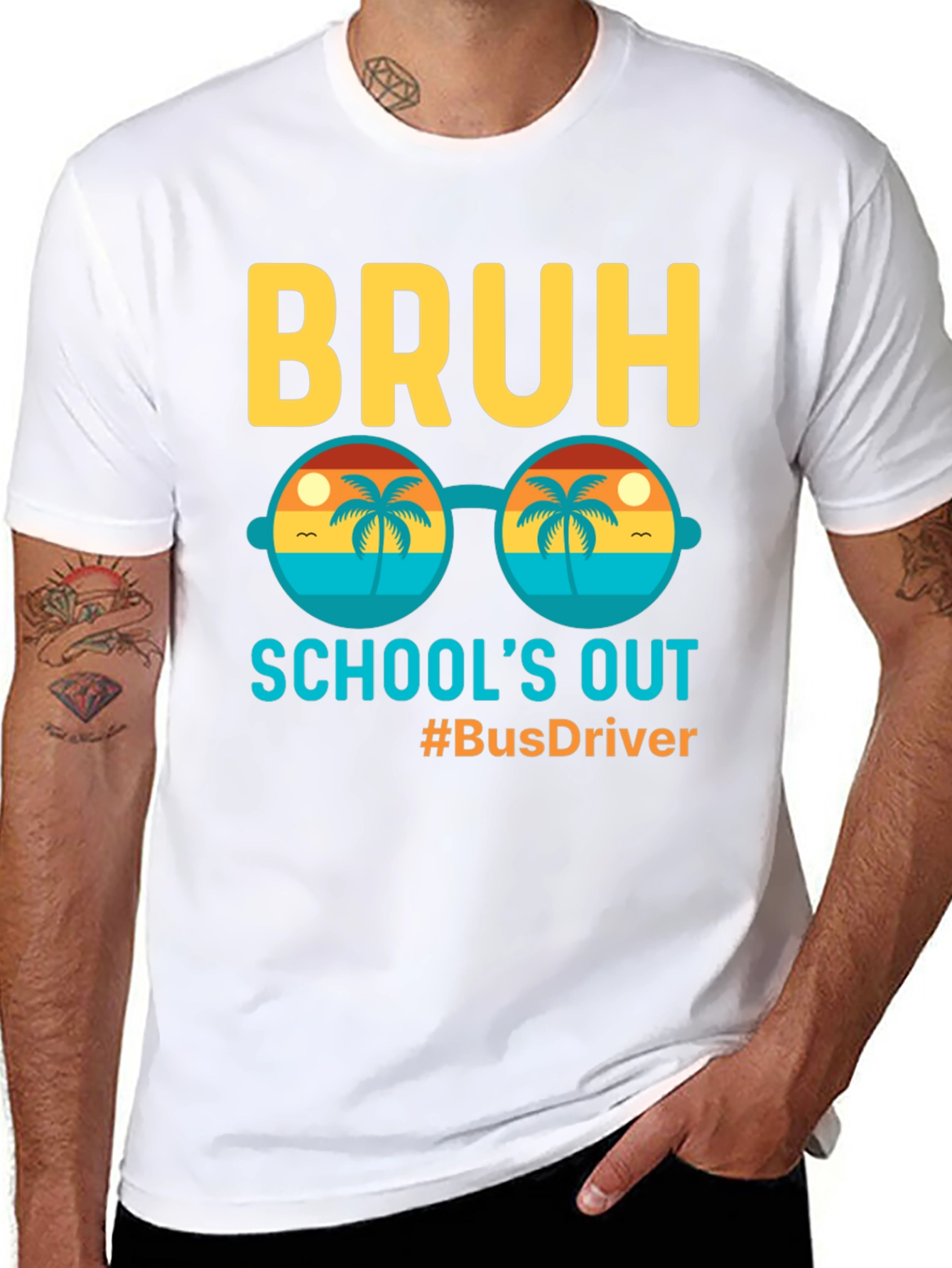 Bruh Schools Out Bus Driver Graphic Tee