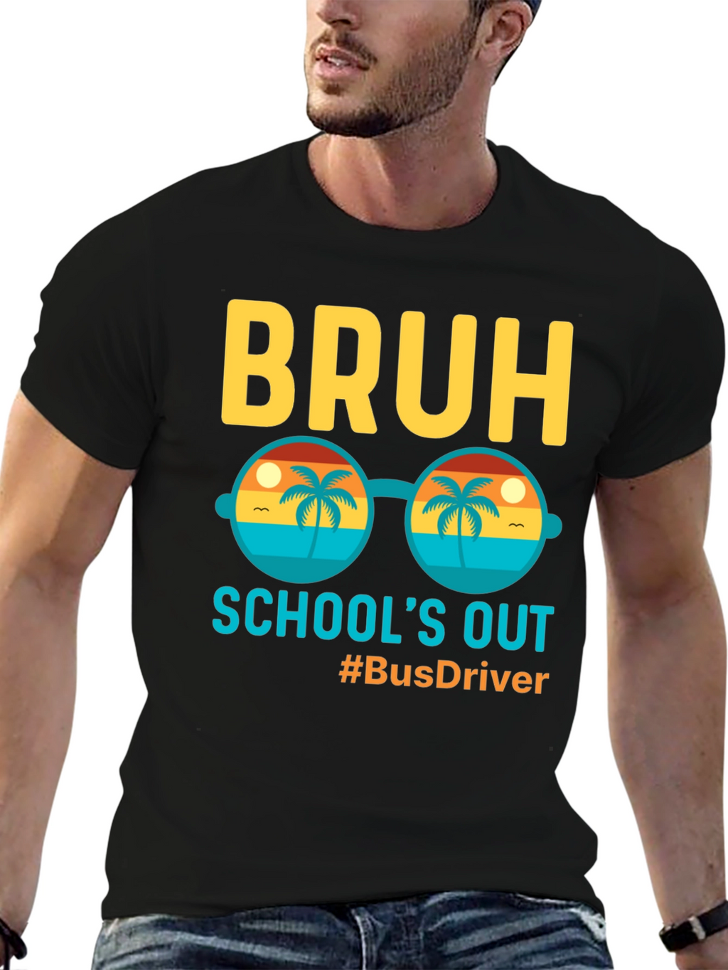 Bruh Schools Out Bus Driver Graphic Tee
