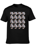 Reindeer Pattern Black T-Shirt